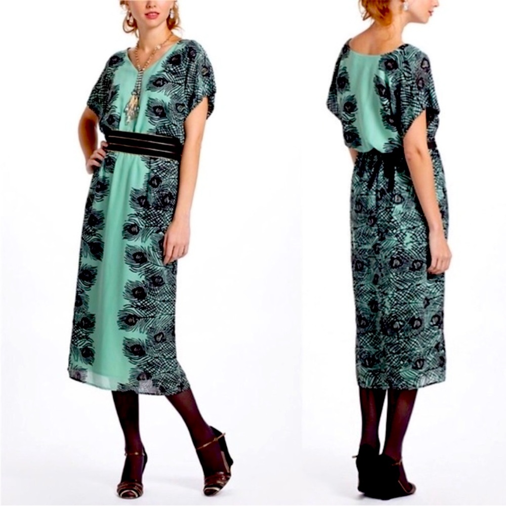 Anthropologie Corey Lynn Calter Kimono style Peacock Dress